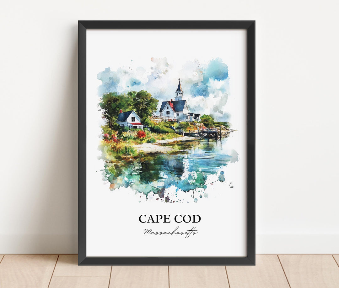 Cape Cod Wall Art, Cape Cod MA Print, Cape Cod Watercolor Art, Cape Cod Gift, Travel Print, Travel Poster, Housewarming Gift