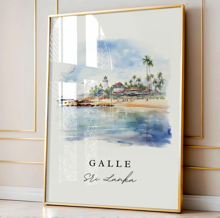 Galle Sri Lanka Wall Art, Galle Print, Galle Watercolor Art, Galle Sri Lanka Gift, Sri Lanka