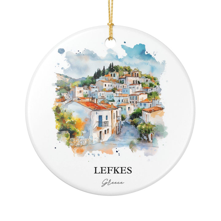 Lefkes Greece Ornament: Unique Lefkes Souvenir, Lefkes Xmas Decor, and Authentic Lefkes Greece Gift