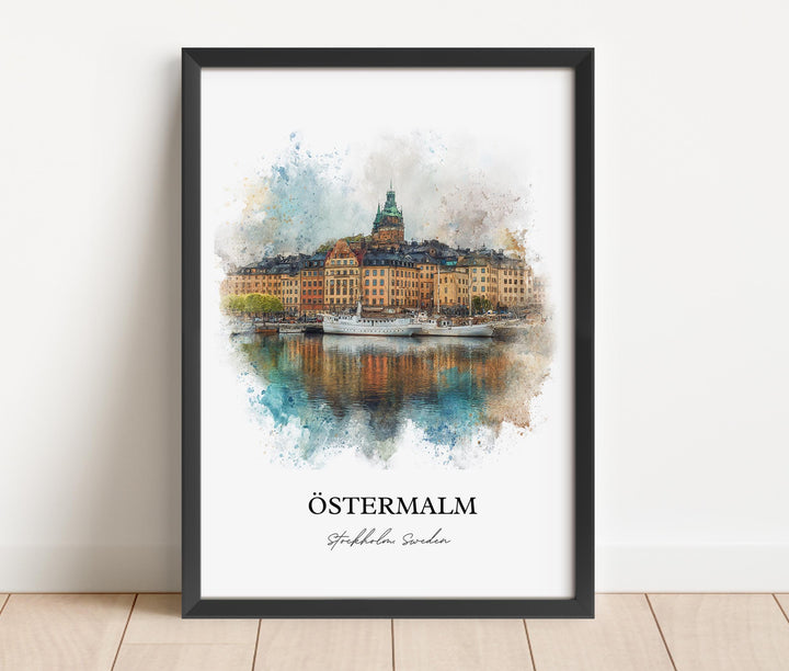 Östermalm, Stockholm – Watercolor Art Print