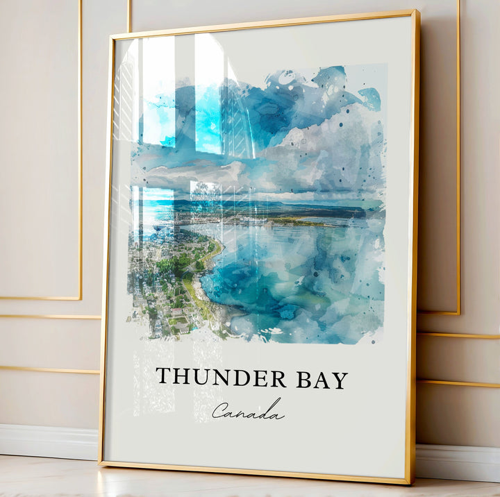 Thunder Bay Wall Art, Thunder Bay Print, Lake Superior Watercolor, Thunder Bay Ontario Gift,