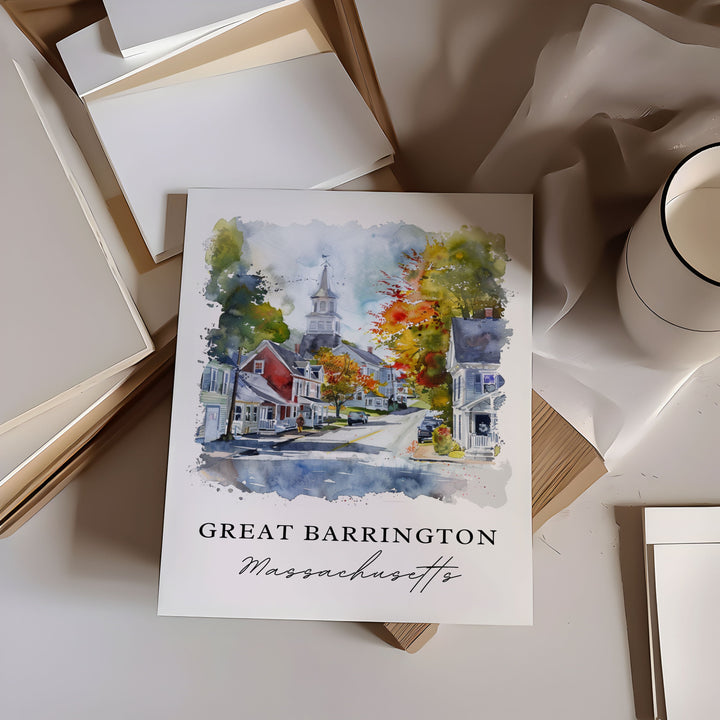 Great Barrington Wall Art, Great Barrington MA Print, Great Barrington Watercolor,