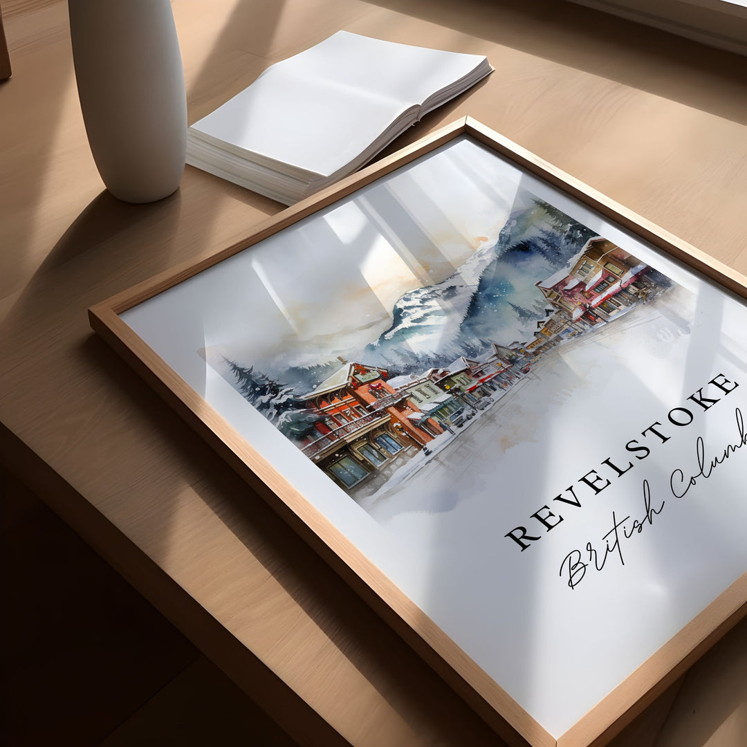 Revelstoke BC Canada wall art - British Columbia, Revelstoke poster print, Wedding gift, Birthday present, Custom Text, Perfect Gift