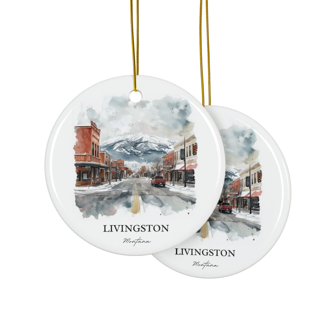 Livingston MT Ornament: Unique Livingston Montana Souvenir, Montana Xmas Decor, and Authentic Montana Gift