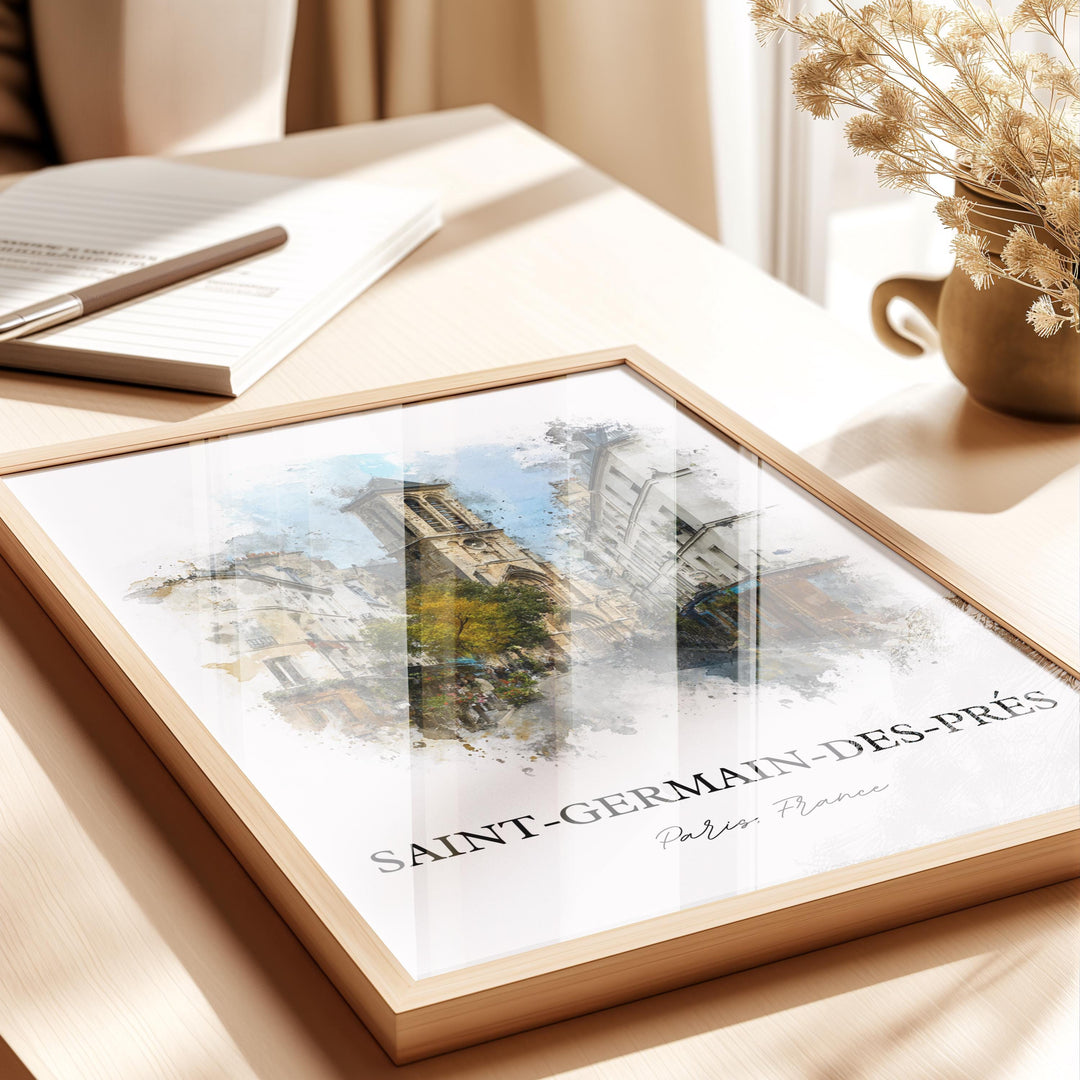Saint-Germain-des-Prés, Paris – Watercolor Art Print
