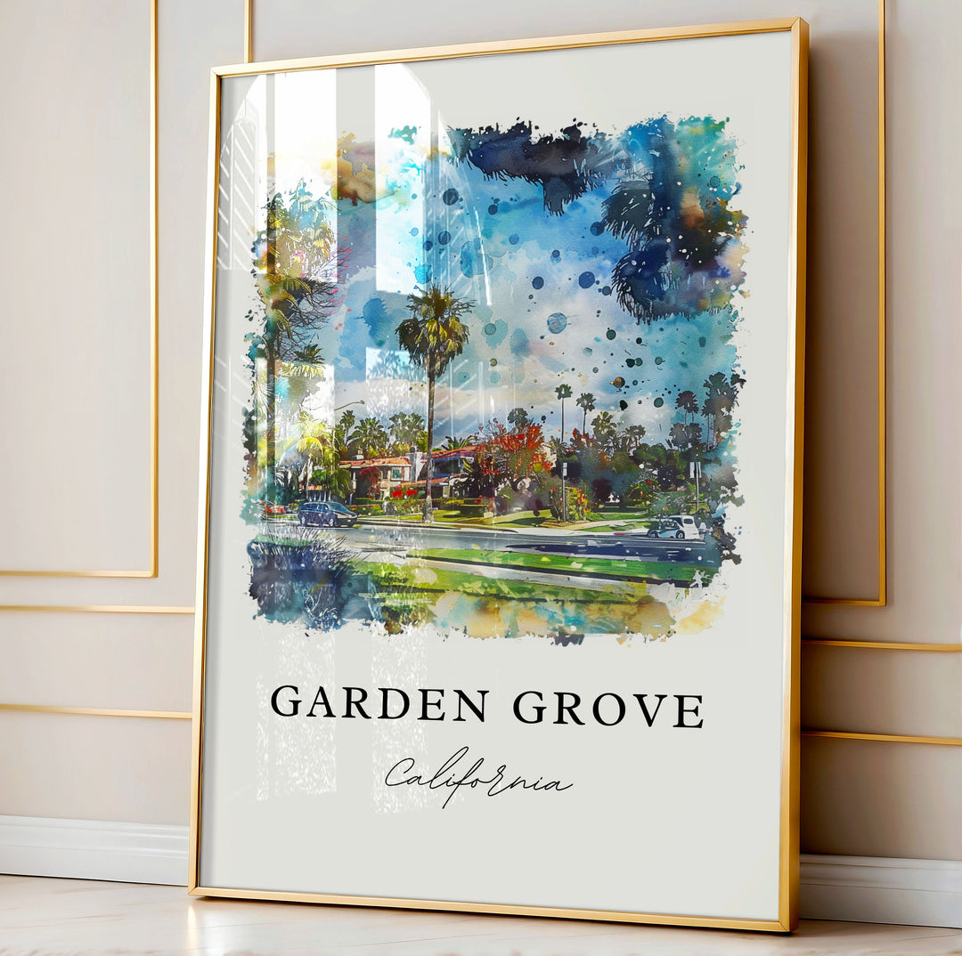 Garden Grove, USA – Watercolor Art Print