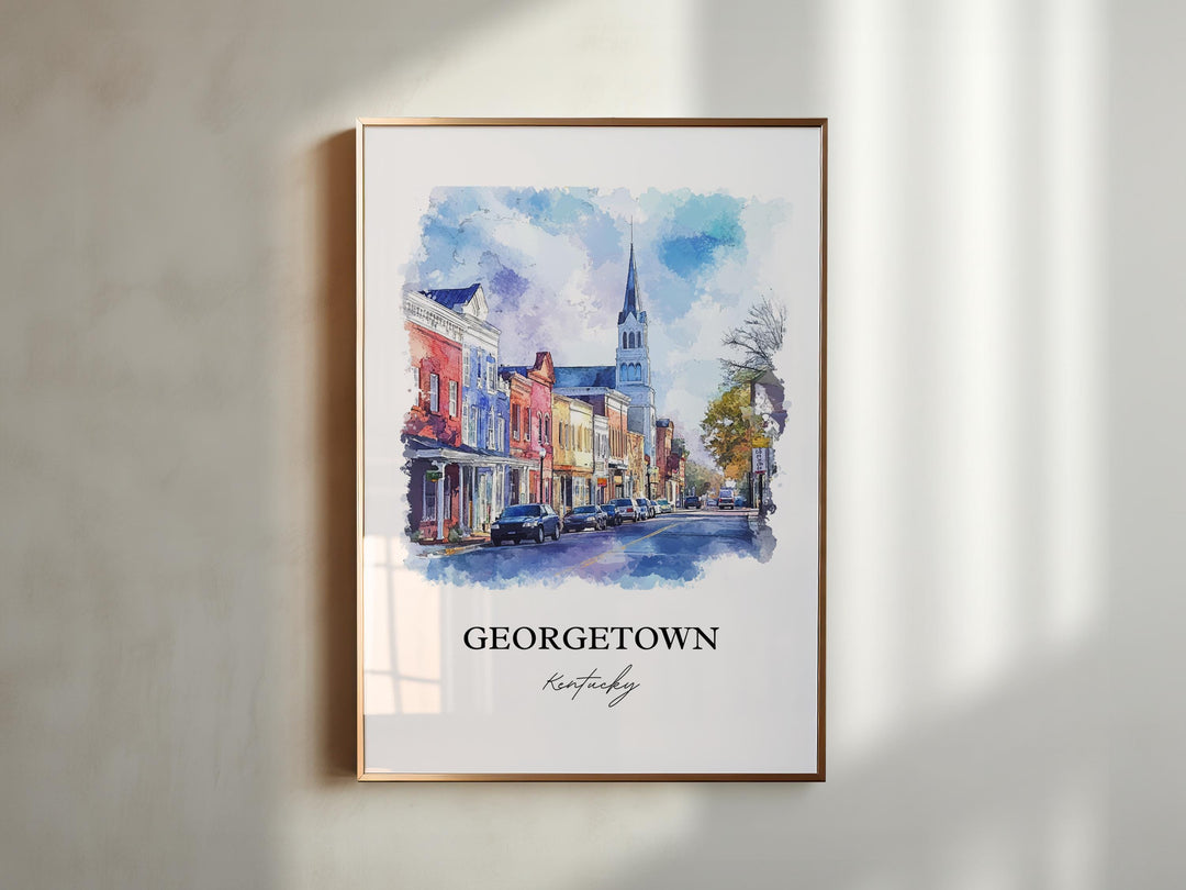 Georgetown, KY, Kentucky – Watercolor Art Print