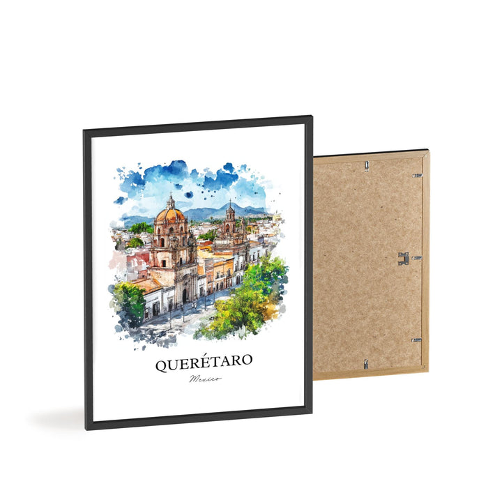 Querétaro Wall Art, Bajío Region Print, Mexico Watercolor Art, Santiago de Querétaro Gift, Travel Print, Travel Poster, Housewarming Gift