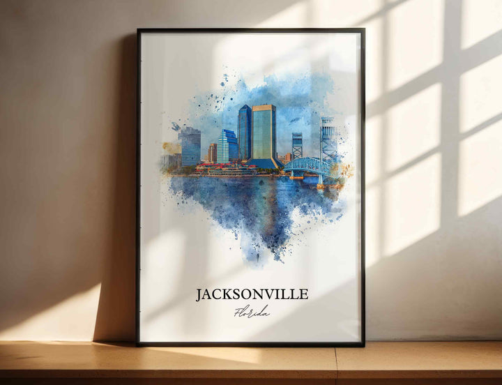 Jacksonville, Florida – Watercolor Art Print
