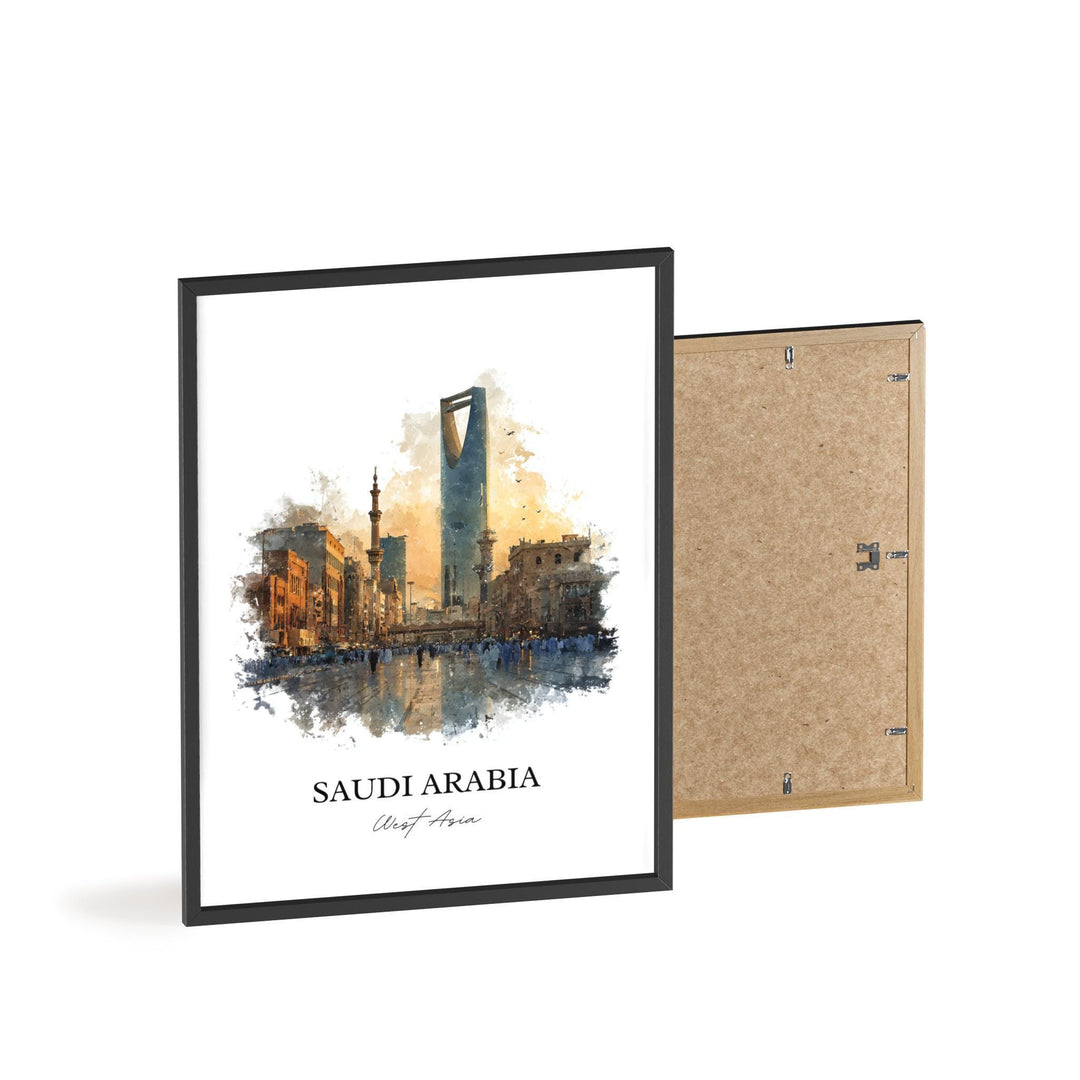 Saudi Arabia Wall Art, Saudi Arabia Print, Travel Watercolor Art, Saudi Arabia Gift, Travel Print, Travel Poster, Housewarming Gift