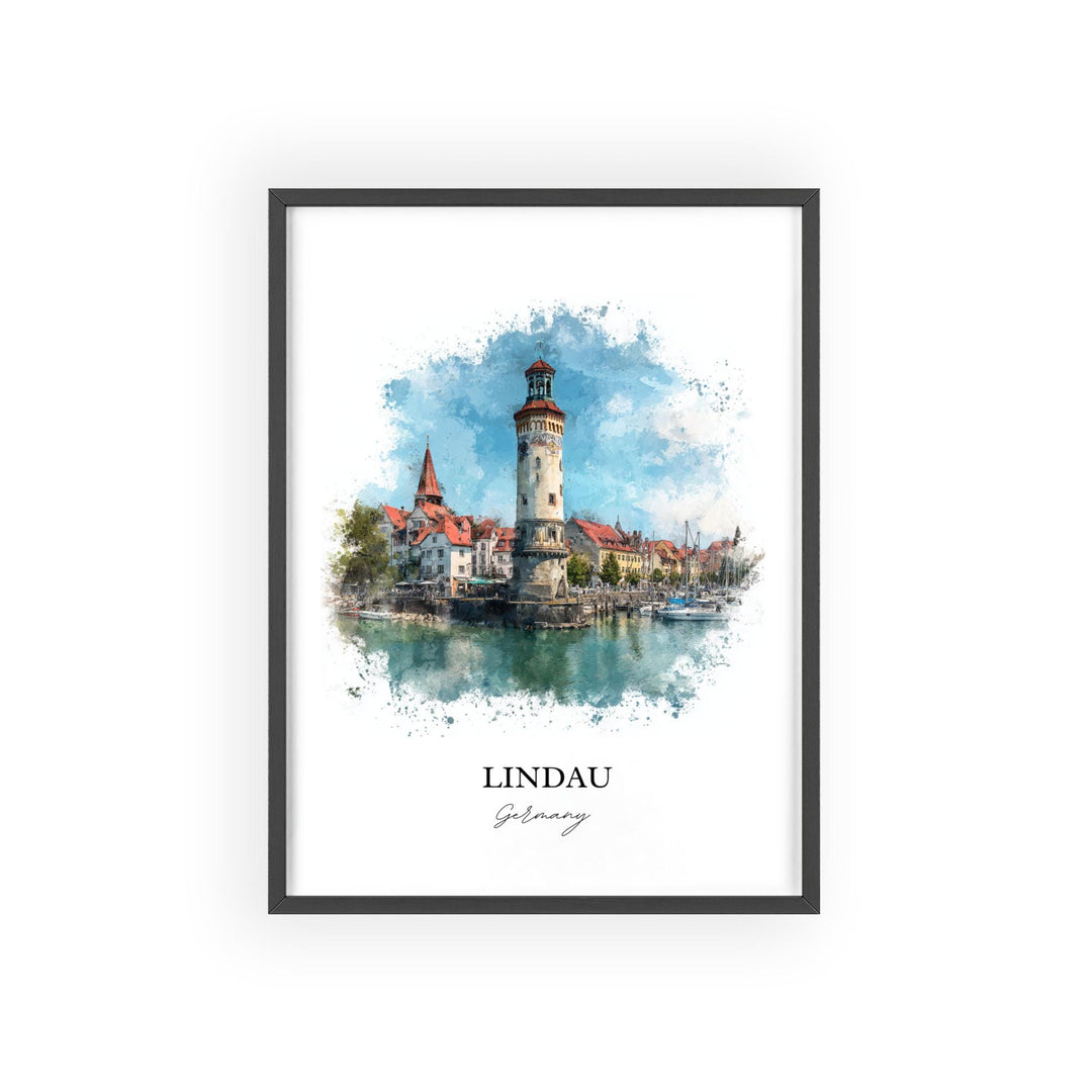 Lindau, Germany – Watercolor Art Print