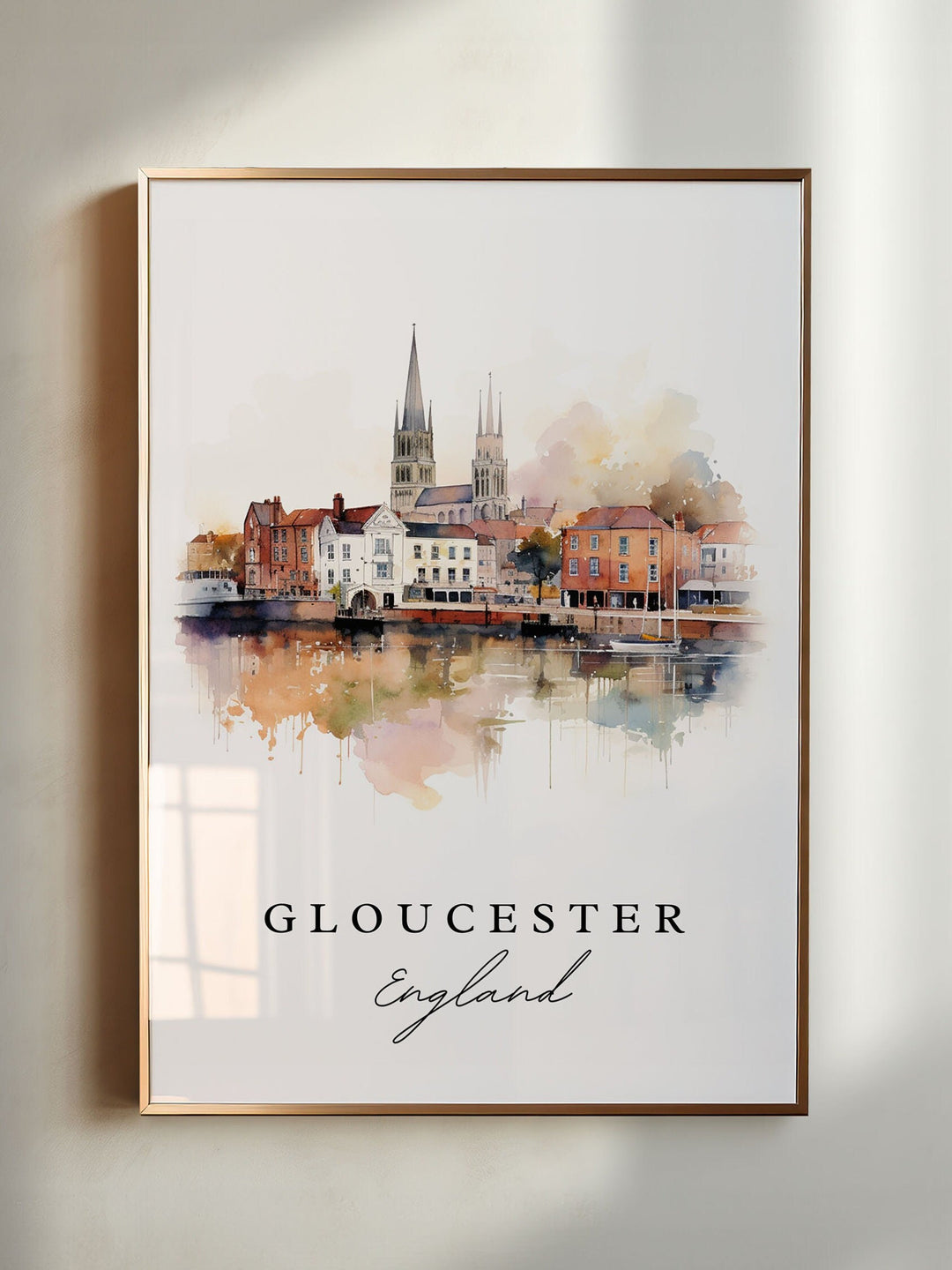 Gloucester England walll art - England, Gloucester poster, Gloucester Wedding gift, Birthday present, Custom Text, Personalized Gift