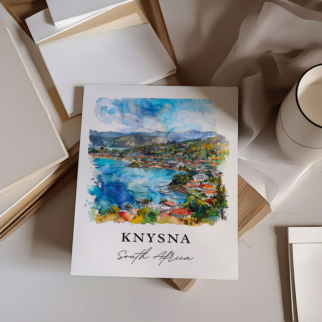 Knysna South Africa Art, Garden Route SA Print, Knysna Watercolor Art, Knysna Gift,