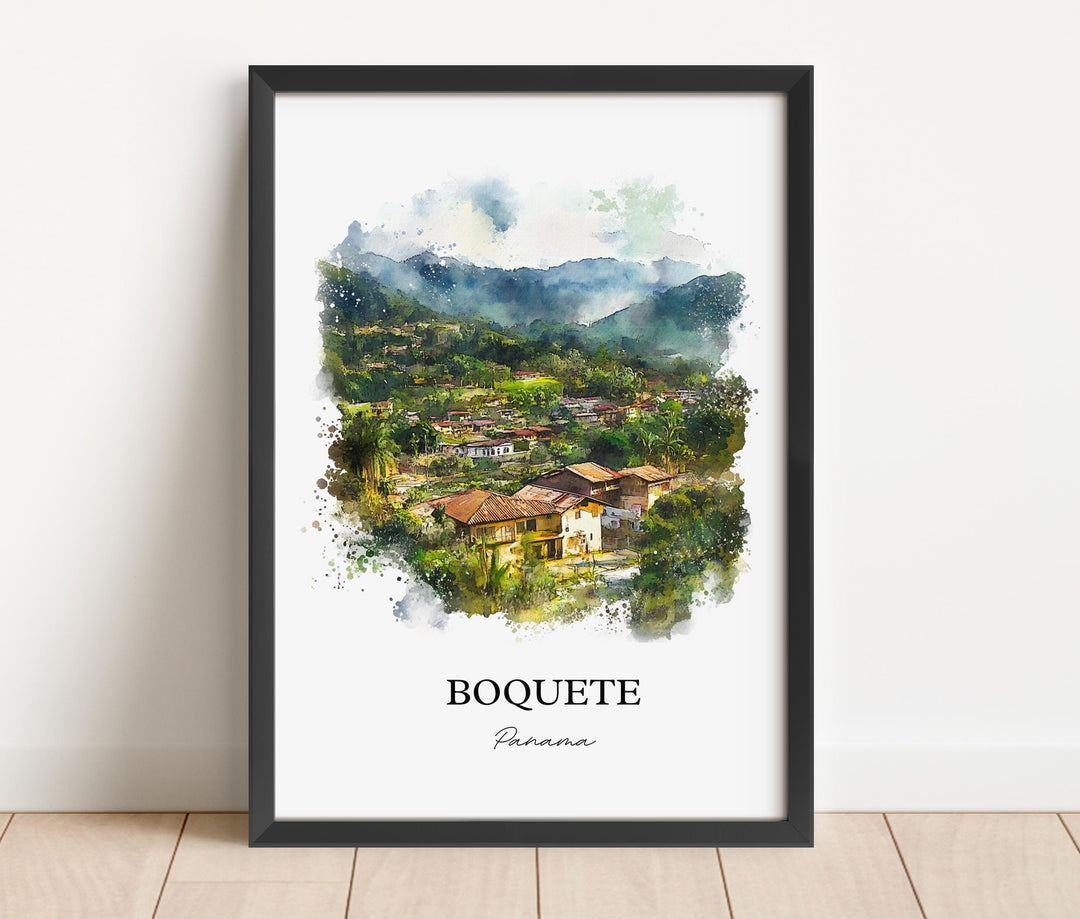 Boquete Wall Art, Boquete Panama Print, Panama Watercolor Art, Boquete Gift, Travel Print, Travel Poster, Housewarming Gift