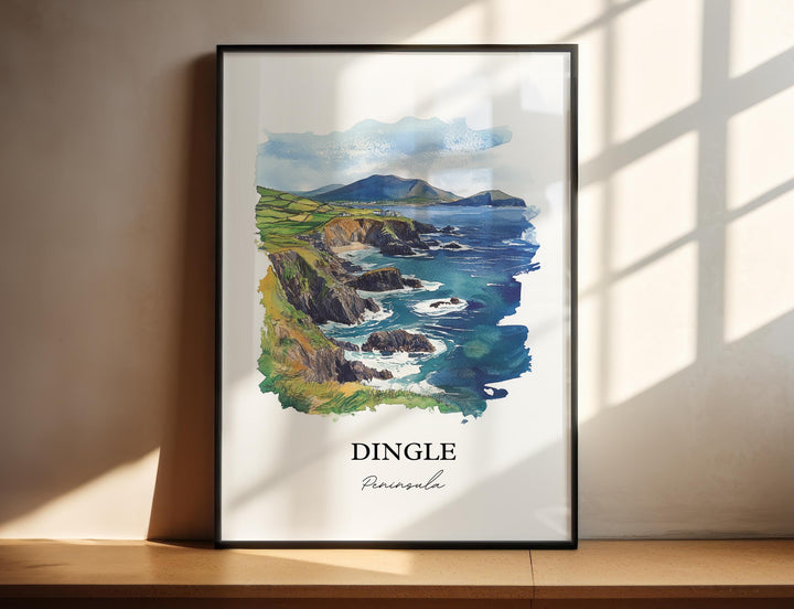 Dingle Peninsula Wall Art, Dunmore Head Print, Ireland Watercolor Art, Dingle Peninsula Gift, Travel Print, Travel Poster, Housewarming Gift