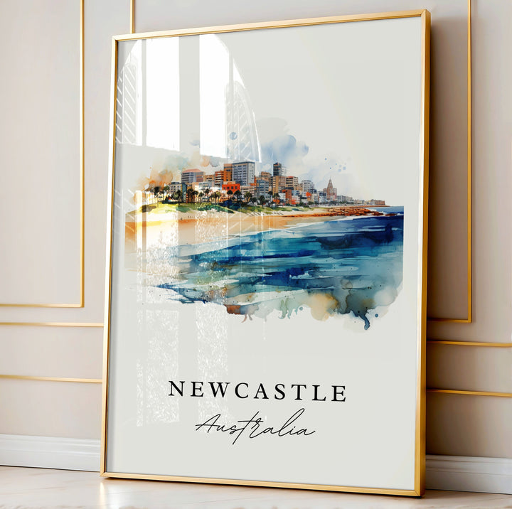 Newcastle Aus wall art - Australia, Newcastle poster, Newcastle Australia Wedding gift, Birthday present, Custom Text, Personalized Gift