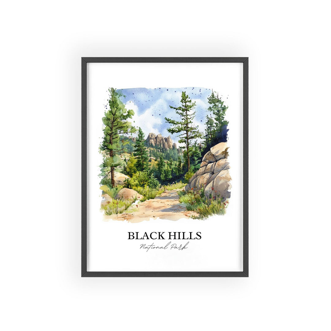 Black Hills SD Art, South Dakota Print, South Dakota Artwork, Black Hills National Park Gift, Travel Print, Travel Poster, Housewarming Gift