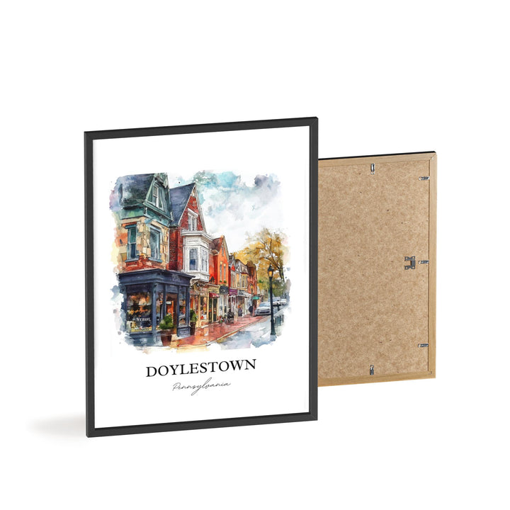 Doylestown PA Wall Art, Bucks County Print, Pennsylvania Watercolor Art, Doylestown PA Gift, Travel Print, Travel Poster, Housewarming Gift