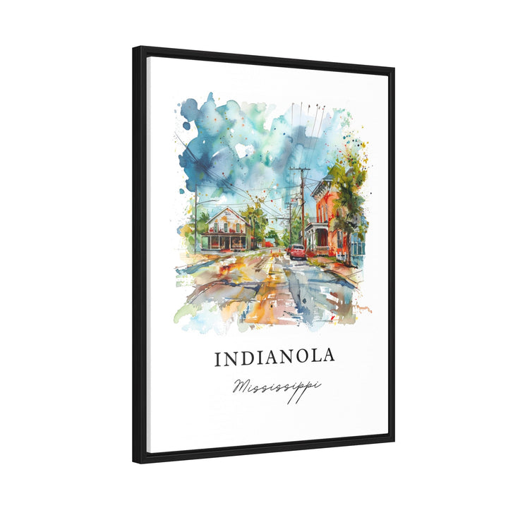 Indianola MS Wall Art, Indianola Print, Mississippi Watercolor Art, Indianola MS Gift,