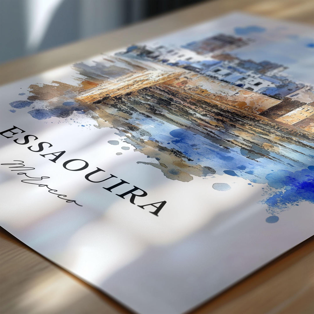 Essaouira Morocco Wall Art, Essaouira Print, Essaouira Watercolor Art, Essaouira Gift, Travel Print, Travel Poster, Housewarming Gift