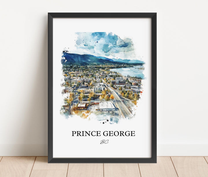 Prince George, Canada – Watercolor Art Print