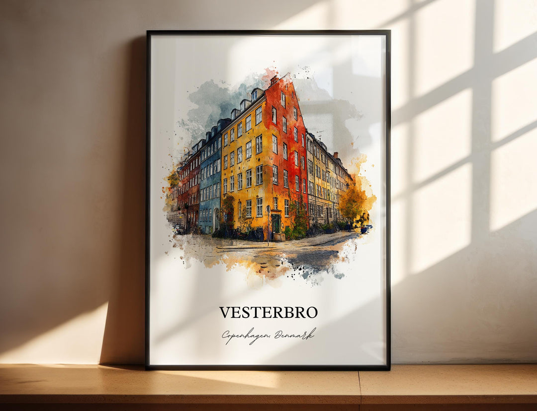 Vesterbro, Denmark – Watercolor Art Print