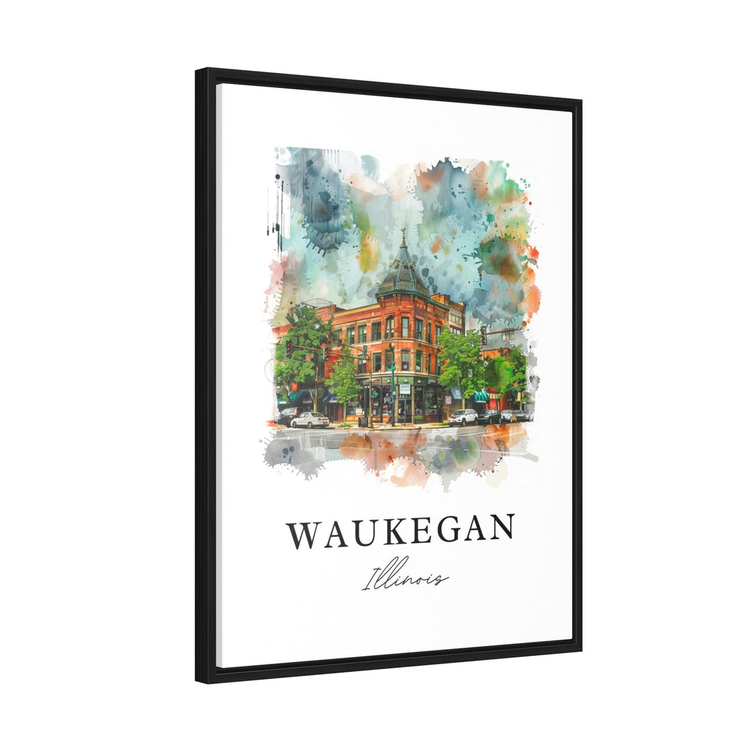 Waukegan IL Wall Art, Waukegan Print, Waukegan Watercolor Art, Lake County Illinois Gift,