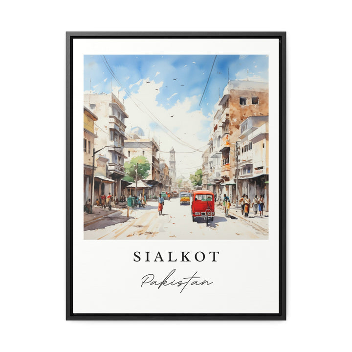 Sialkot traditional travel art - Pakistan, Sialkot poster print, Wedding gift, Birthday present, Custom Text, Perfect Gift