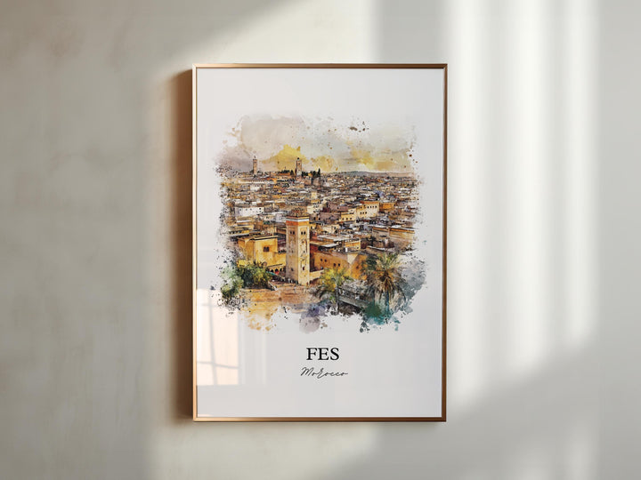 Fes, Morocco – Watercolor Art Print