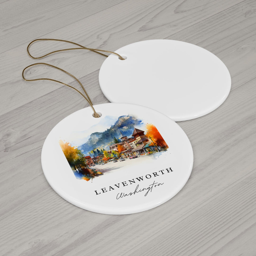 Leavenworth WA Ornament: Unique Leavenworth Souvenir, Leavenworth Xmas Decor, and Authentic Cascade Mountains Christmas Gift