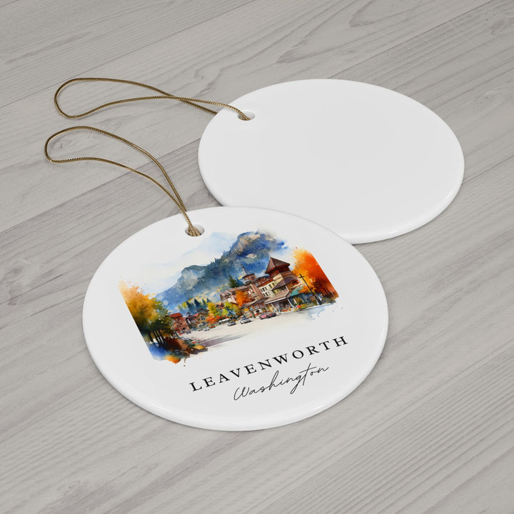 Leavenworth WA Ornament: Unique Leavenworth Souvenir, Leavenworth Xmas Decor, and Authentic Cascade Mountains Christmas Gift