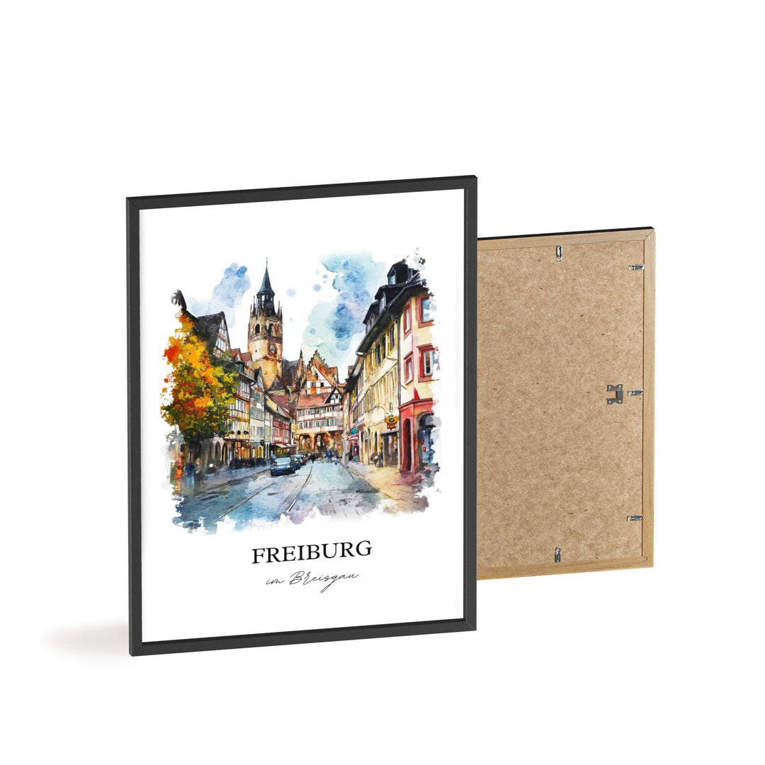 Freiburg im Breisgau Art, Black Forest Print, Germany Watercolor, Freiburg im Breisgau Gift, Travel Print, Travel Poster, Housewarming Gift
