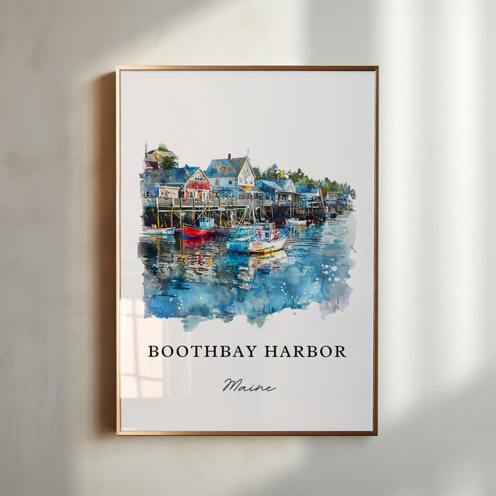 Boothbay Harbor, Maine – Watercolor Art Print