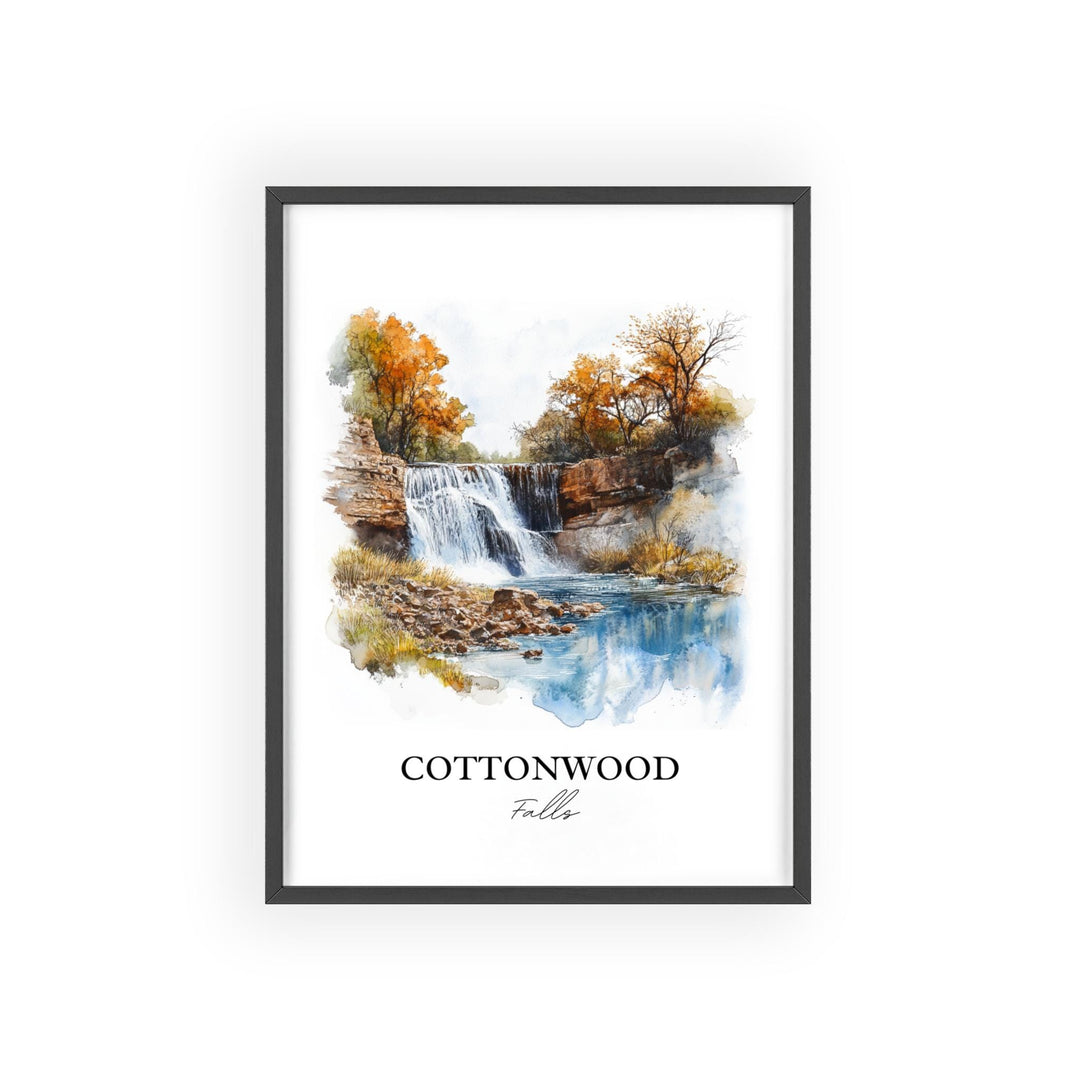 Cottonwood Falls Wall Art, Chase County Print, Kansas Watercolor Art, Cottonwood Falls Gift, Travel Print, Travel Poster, Housewarming Gift