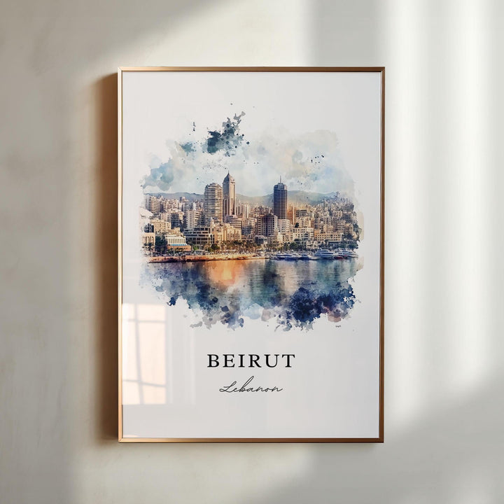 Beirut Skyline Wall Art - Lebanon Print