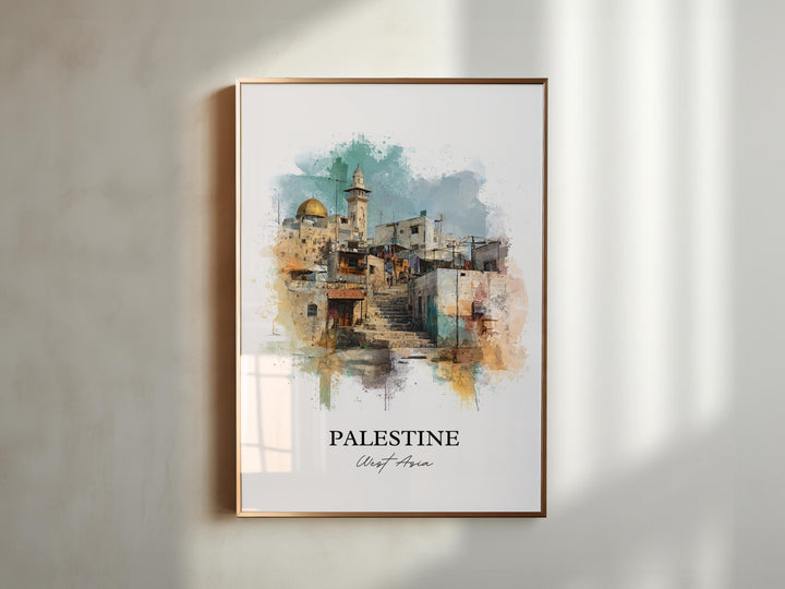 Palestine Wall Art, Palestine Print, Palestine Watercolor Art, Palestine Gift, Travel Print, Travel Poster, Housewarming Gift