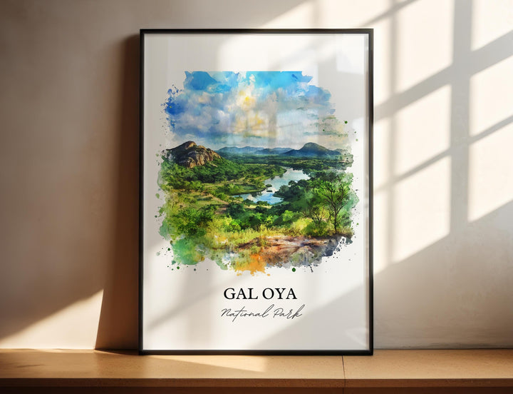Gal Oya National Park Wall Art, Sri Lanka Print, Sri Lanka Watercolor, Gal Oya Park Gift, Travel Print, Travel Poster, Housewarming Gift