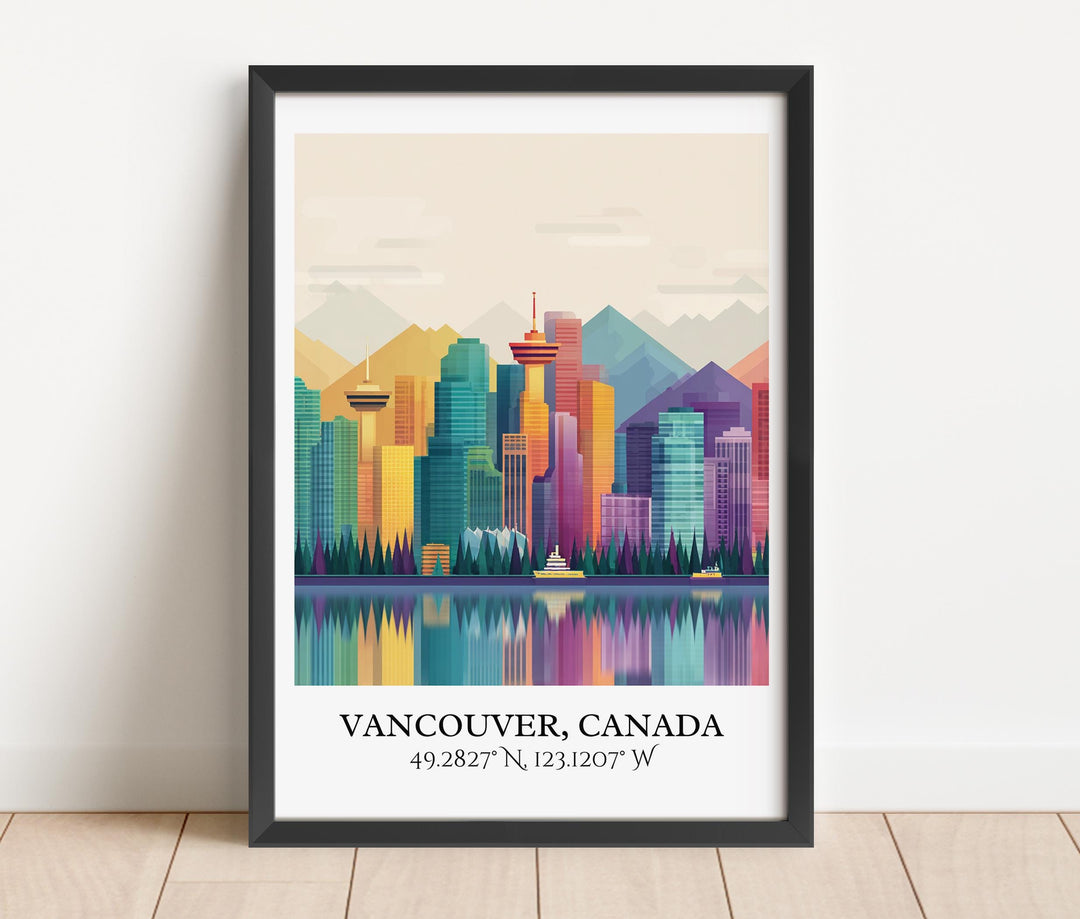 Vancouver Art, Vancouver Retro Travel Art, Vancouver Home Decor, Vancouver Gift, BC Travel Art, Travel Prints, Housewarming Gift