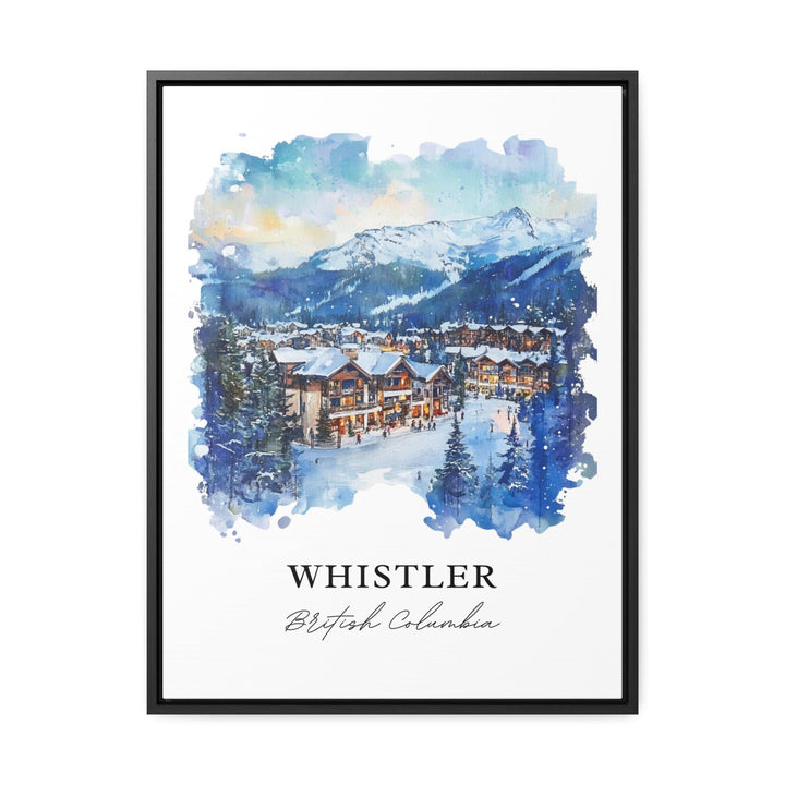 Whistler BC Wall Art, Whistler Village Print, Whistler Ski Watercolor, Vancouver Ski Gift, Travel Print, Travel Poster, Housewarming Gift