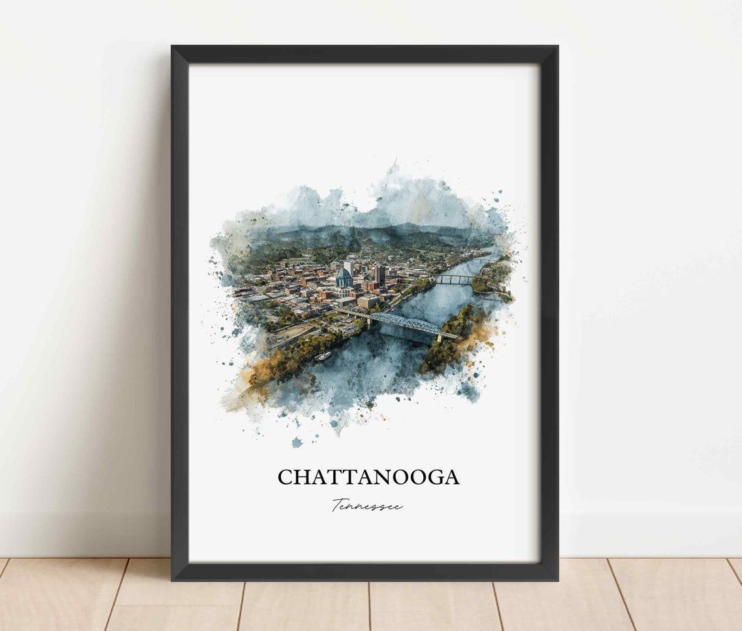 Chattanooga, Tennessee – Watercolor Art Print