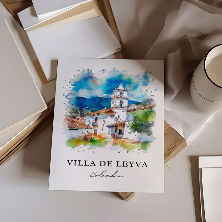 Villa de Leyva Wall Art, Colombia Print, Bogotá Watercolor, Bogotá Colombia Gift,