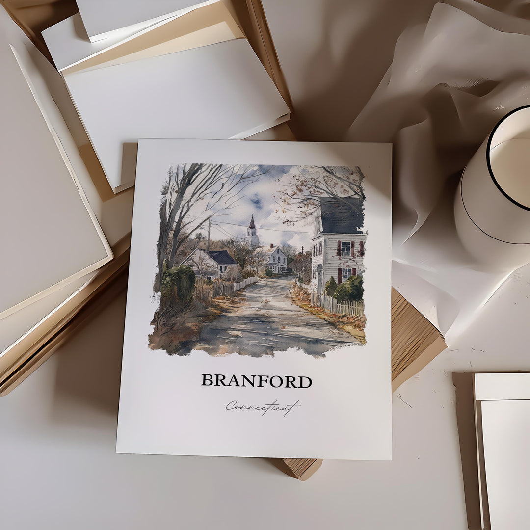 Branford, Connecticut, Connecticut – Watercolor Art Print