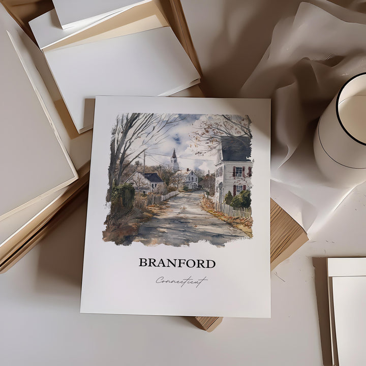 Branford, Connecticut, Connecticut – Watercolor Art Print
