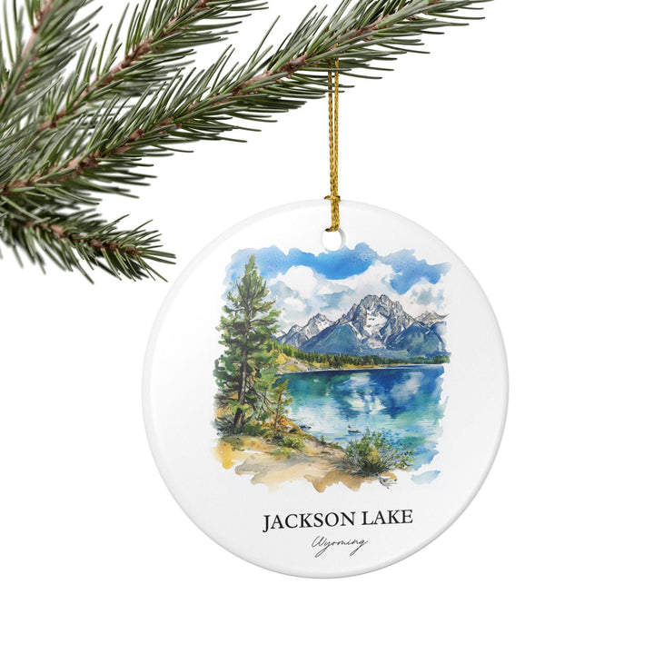 Jackson Lake Ornament: Unique Jackson Lake Souvenir, Wyoming Xmas Decor, and Authentic Grand Tetons Gift