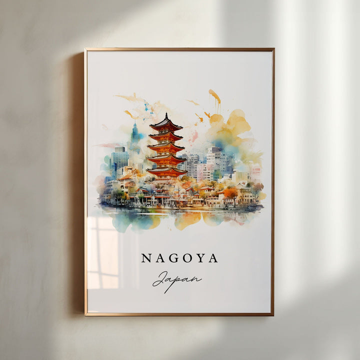 Nagoya Japan wall art - Japan, Nagoya poster print, Aichi Japan Prefecture gift, Birthday present, Custom Text, Perfect Gift