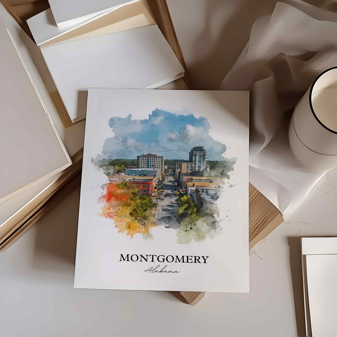 Montgomery, Alabama – Watercolor Art Print