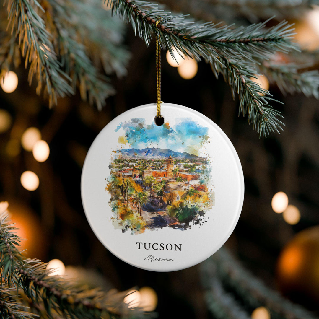 Tucson Arizona Ornament: Unique Tucson Souvenir, Tucson Xmas Decor, and Authentic Tucson AZ Gift