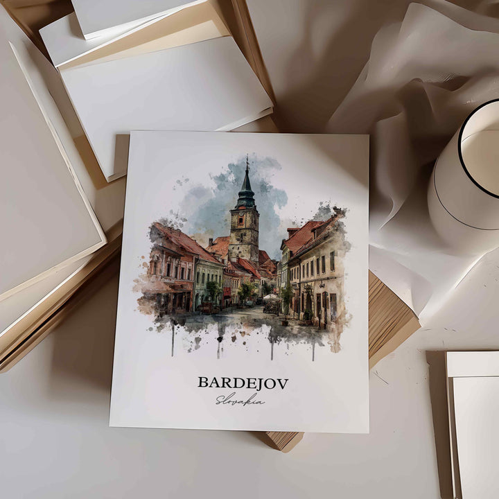 Bardejov, Slovakia – Watercolor Art Print