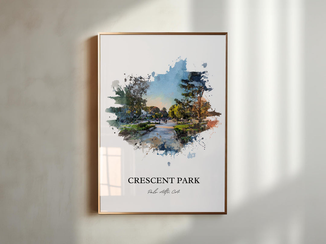 Crescent Park, California – Watercolor Art Print