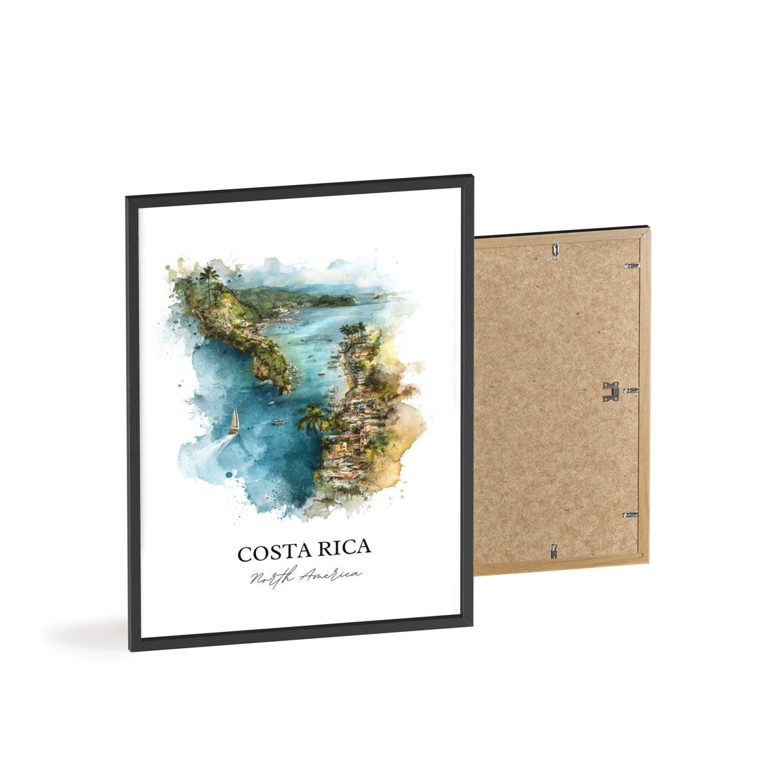 Costa Rica Wall Art, Costa Rica Country Print, Costa Rica Watercolor Art, Costa Rica Gift, Travel Print, Travel Poster, Housewarming Gift